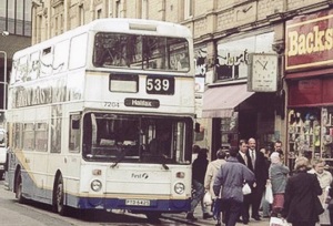 Bus at the John Temple Clock