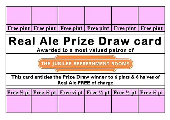 Real Ale Prize Draw Card