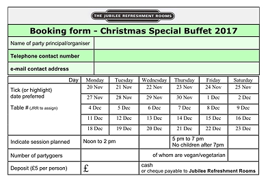 Christmas Buffet form 2017
