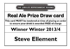 Ale Prize Draw Winner - Winter 2013