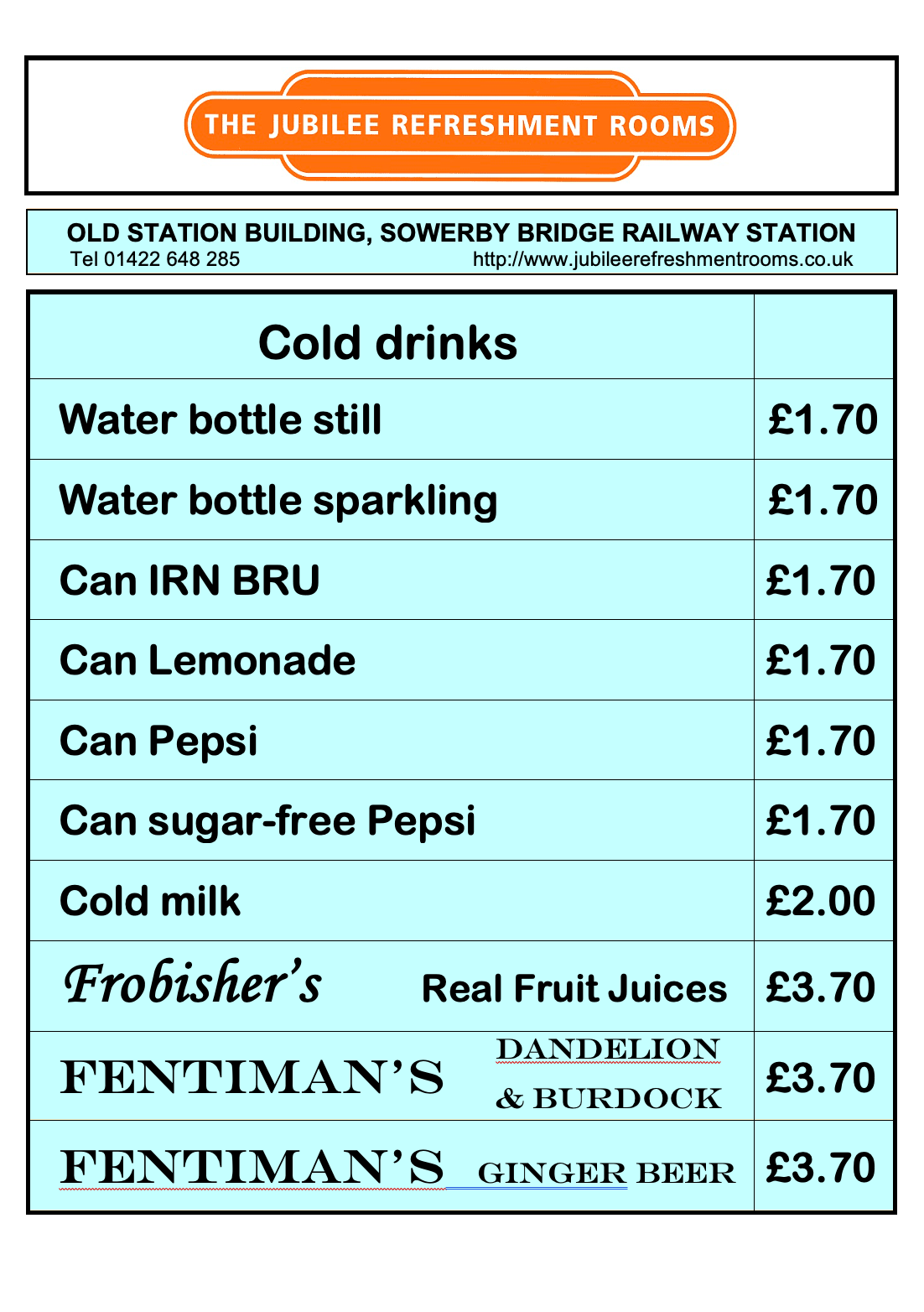 2026 Table - Cold Drinks